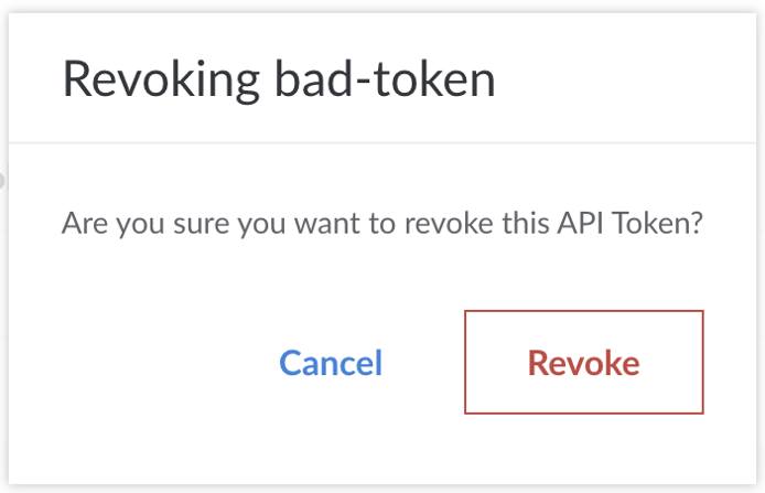 Confirm Revoke API Token
