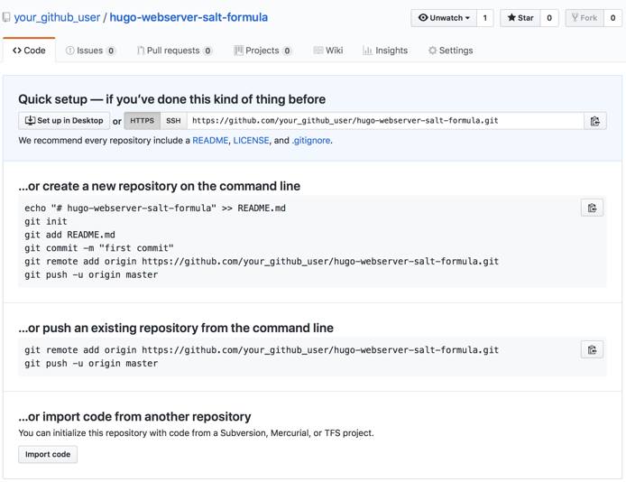 GitHub New Repository - New Salt Formula Repo GitHub New Repository - New Salt Formula Repo