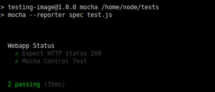 Mocha test console output