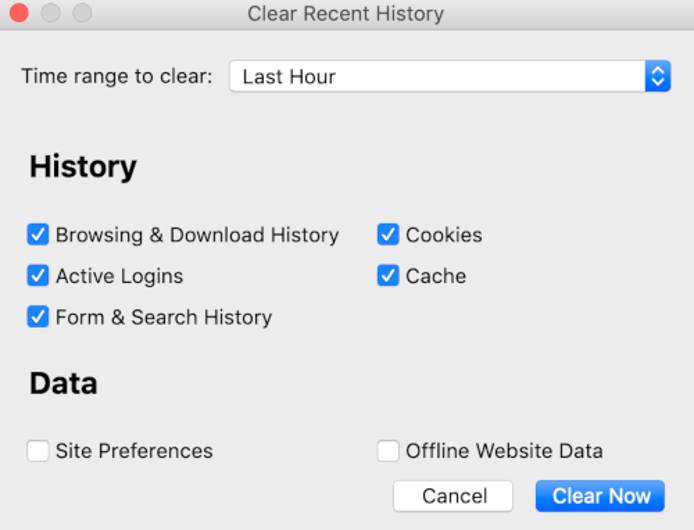 Firefox Clear Recent History
