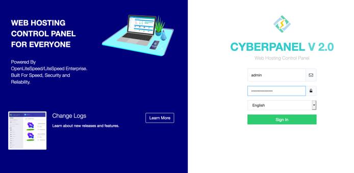 Log into your CyberPanel Log into your CyberPanel