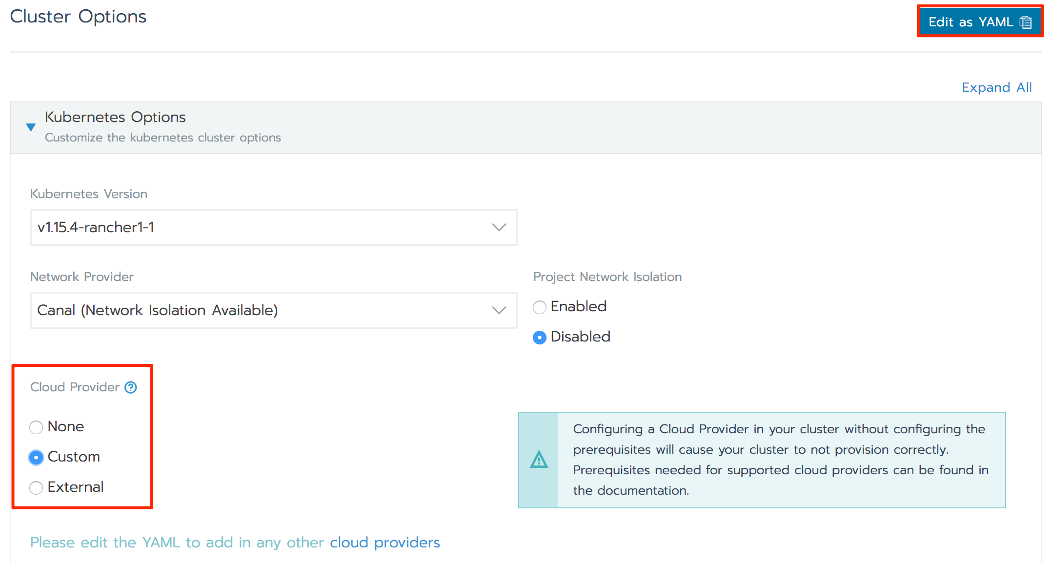 Rancher Add Node Template form - example production node pool configuration