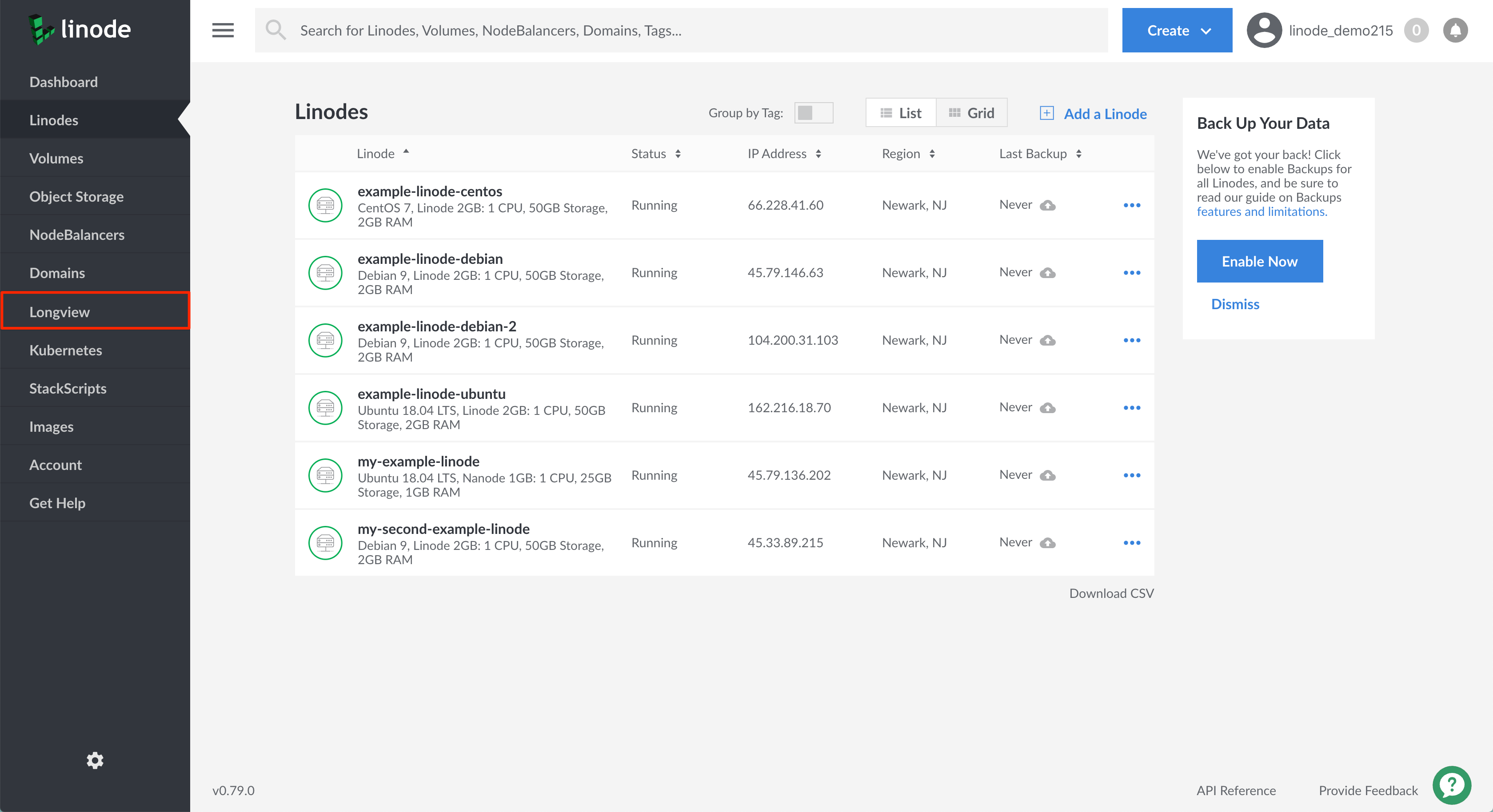 Access Longview in the Cloud Manager