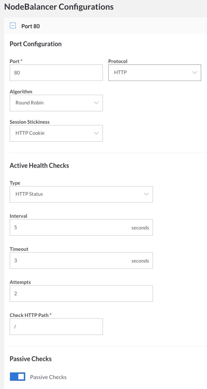 Adding a Port Configuration to a NodeBalancer